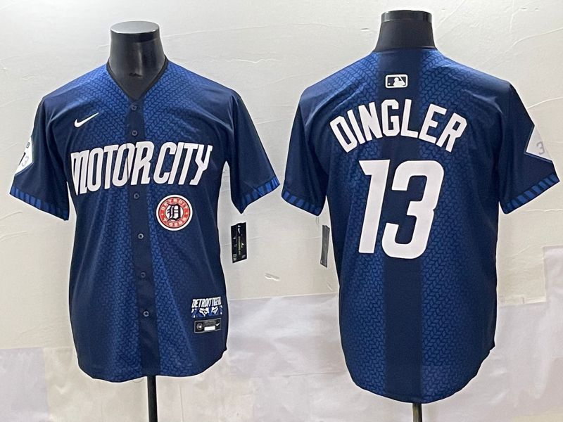 Men 2025 Detroit Tigers #13 Dingler Blue City Edition Nike MLB Jersey style 6->detroit tigers->MLB Jersey